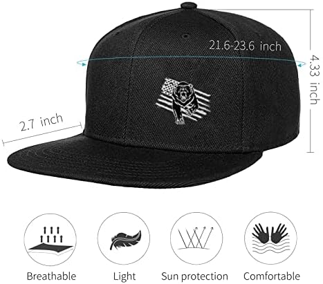 שחור כובעי סנאפבק לגברים & נשים שטוח ביל ברים מתכוונן גודל בייסבול כובע מגניב שחור כובעי חיצוני נהג משאית