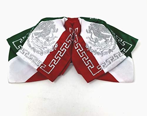 מקסיקני צ 'ארו עניבת פרפר ירוק לבן ואדום גומייה המפרט עניבה מקסיקני צ' ארו מונו דה גאלה