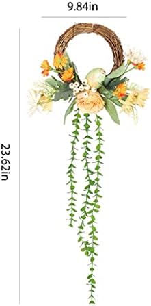 Yfqhdd זר פסחא ביתי טבעת פרחים מלאכותית קישוט גרלנד קישוטי קישוטי פסטיבל קישודים לקיר גן דלת הכניסה
