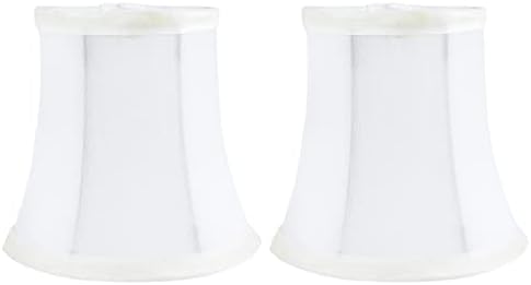 מריוויל סט של 2 כבוי לבן פו משי קליפ על נברשת מנורת גוונים, 3.5-אינץ על ידי 5-אינץ על ידי 4.75-אינץ