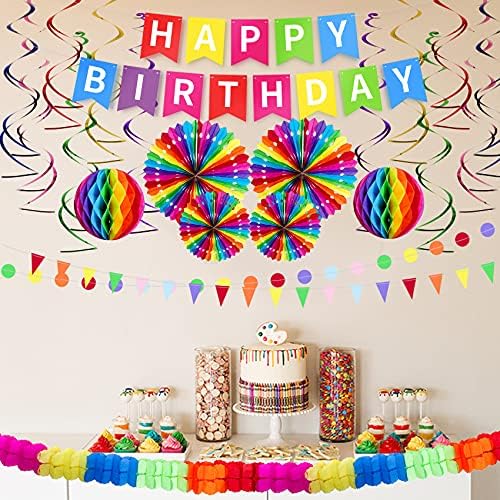 22 יח ' סט צבעוני קשת שמח יום הולדת קישוטי ערכת, מקסיקני פיאסטה קישוט, סוכריות נושאים יום הולדת ספקי צד דקור