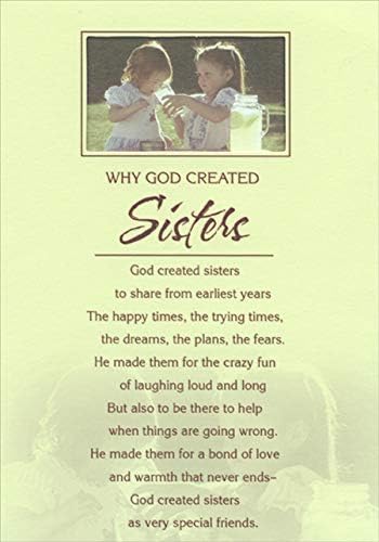 ברכות מעצב למה אלוהים ברא אחיות למות לחתוך חלון כרטיס יום הולדת דתי לאחות