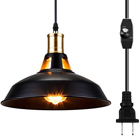 SunVP אסם תעשייתי לעמעום אורות תליון מצחיקים אלומיניום מתכת שחורה גוון מתקן מנורות תלייה לבית