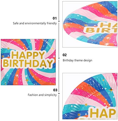 מגש עוגת ABAODAM 20 יחידות צלחות חד פעמיות דפוס עגול לוחות יום הולדת ביתי צבע שולחן סגנון מסעדה מסעדה עוגת קינוח
