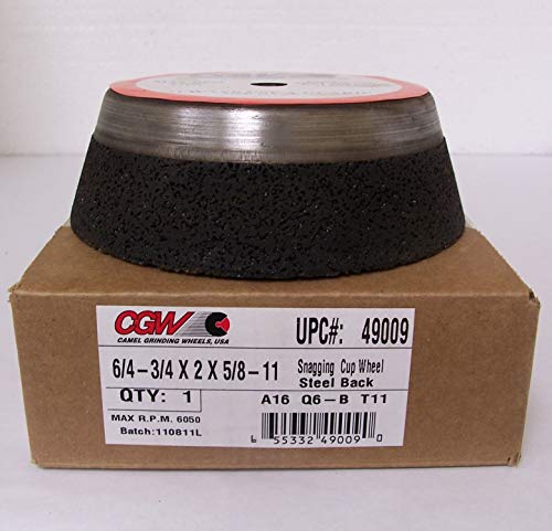 שוחקת CGW 421-49009 גלגל כוס שרף למתכת ברזל, תחמוצת אלומיניום, קוטר 6 , 16 חצץ, 2 בעובי