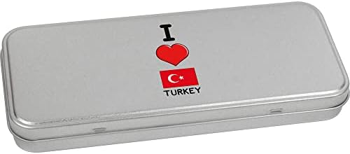 Azeeda 'אני אוהב טורקיה' מתכת כתיבה מתכתית פח/קופסת אחסון