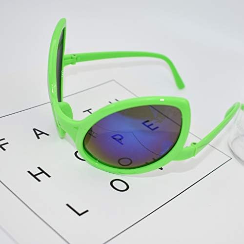 Amosfun משקפיים ירוקות 2 יחידות משקפיים חייזרים משקפי שמש משקפי שמש מצחיקים למבוגרים וילדים