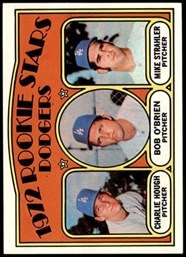 1972 Topps 198 טירונים של דודג'רס צ'רלי הו/בוב אובראיין/מייק סטרהר לוס אנג'לס דודג'רס NM+ Dodgers