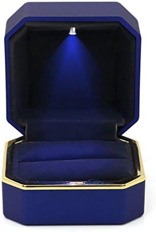 תיבת טבעת גביאן עם קופסת מתנה לתצוגת תכשיטים לאור לד להצעה, אירוסין, חתונה