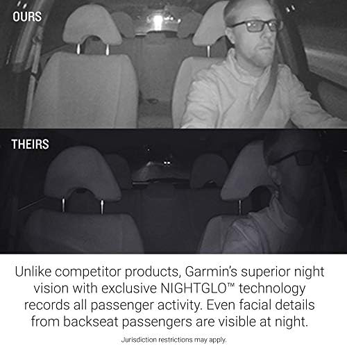 טנדם טנדם מצלמת Garmin Dash, מצלמת DASH בעדשות כפולות קדמיות ואחוריות עם ראיית לילה פנים, עדשה פונה