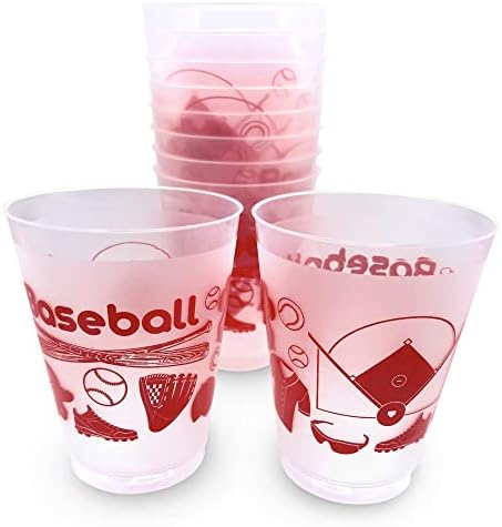 סט של מפלגת הבייסבול של קירש ולי בייסבול של 10 - כוסות פלסטיק ברורות לשימוש חוזר - BPA בחינם - כוסות פלסטיק