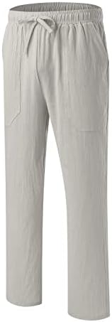 מכנסי פשתן כותנה של פומוד מכנסי יוגה מכנסיים רגועים בכושר קל משקל קל משקל מכנסי הרמון בקיץ חוף ים.