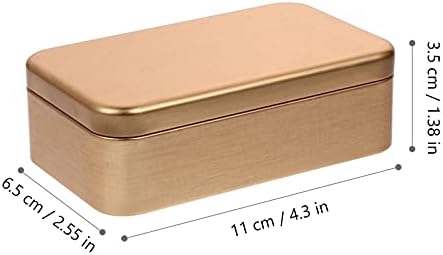 קופסת פחי מתכת ריקה מלבנית עם מכסה- 4 יחידות מכסף ניידות קופסת פח ניידת מיכל מיני קופסאות ניידות