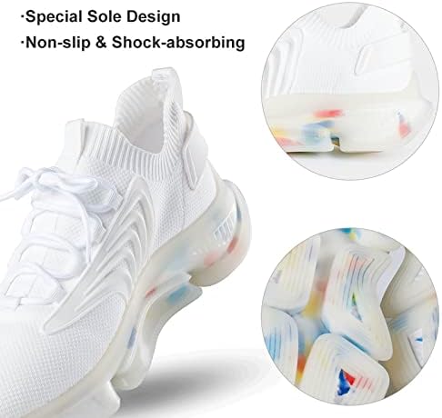 נעלי ספורט אופנת רשת של Gjetfdap גברים, נעלי ריצה של שבילים מחליקות על סניקרט הדפס קאם נושם נושם,