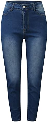 נשים אתחול לחתוך נשים של ג 'ינס כיס גבוהה מותן ג' ינס מכנסיים גבוהה רופף אלסטי עיפרון רגליים ז ' אן מכנסיים