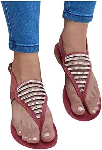 נשים סנדלי טריזי סנדלי נשים נשים קיץ ריינסטון אבזם רצועת נעלי חוף בוהן פתוח לנשימה סנדלי שחור,ורוד,