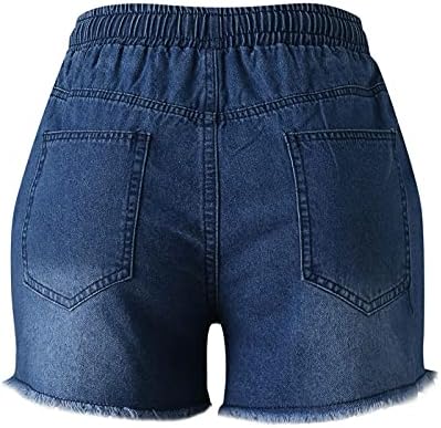 אופנת נשים מותניים גבוהים ג'ינס מכנסיים קצרים לנשים רוכסן המותניים המותניים המותניים קצרים מכנסי