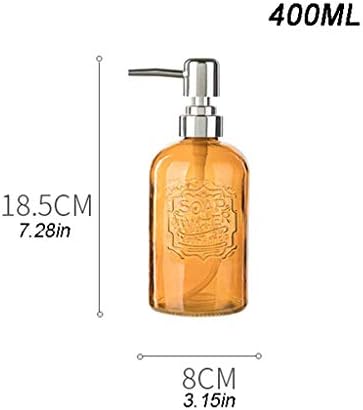 HTLLT 13.5 גרם מתקן סבון סבון מזכוכית עם משאבת פלסטיק סבון סבון אביזרי אמבטיה, חום