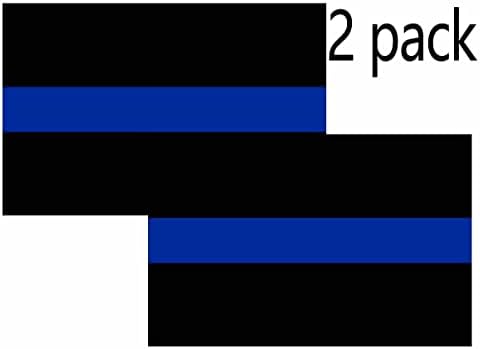2 תמונה קו כחול דק משטרת משטרה פגוש פגוש-גב מדבקות רפלקטיביות הכחולות עבור מחשב נייד רכב חלון פגוש קישוטי