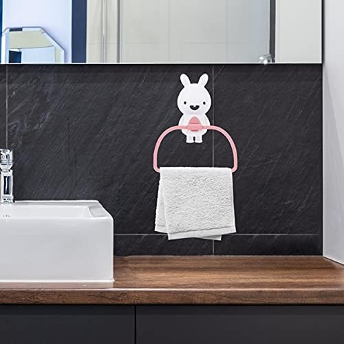 אביזרים לבנים של Cabilock ארנב קריקטורה מגבת מגבת קיר- מחזיק כביסה רכוב על כביסה לילדים מארגן