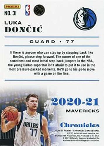 2020-21 Panini Chronicles 31 לוקה Doncic Dallas Mavericks NBA כרטיס מסחר בכדורסל