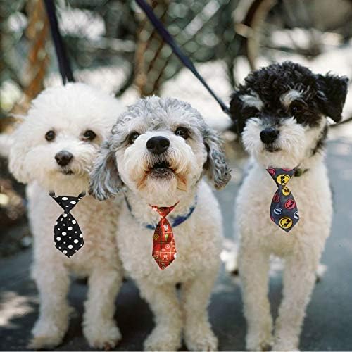 Nicecode 40pcs עניבת כלבים קשורים כלבים צבעוניים מתכווננים צווארון חיית מחמד מתכווננת