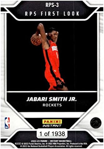 JABARI SMITH JR RC 2022-23 PANINI RPS RPS 1 המראה טירון /19383 Rockets NBA