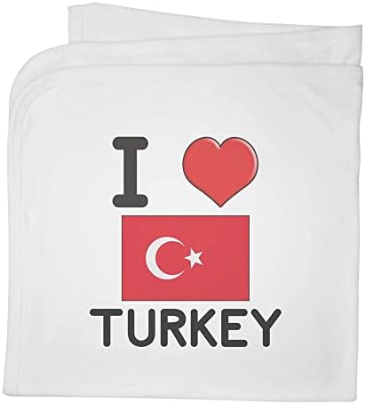 Azeeda 'אני אוהב את טורקיה' שמיכה / צעיף כותנה כותנה