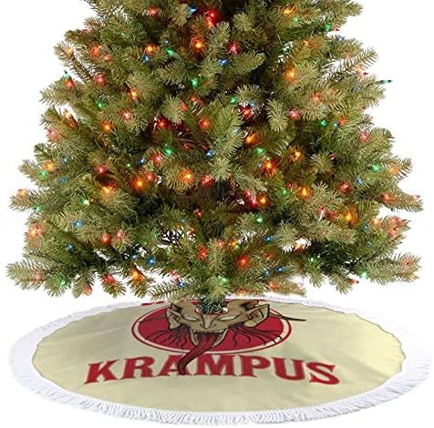 עץ חג המולד של קרמפוס שמח חצאית עץ עץ עץ עץ עם גדילים לקישוט חג המולד של מסיבת חג 48 x48