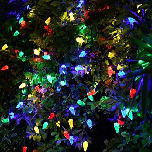 אורות חג המולד סולאריים חיצוני ג6 אורות מחרוזת תות, אורות פיות חג המולד לד 50 נוריות אורות גן
