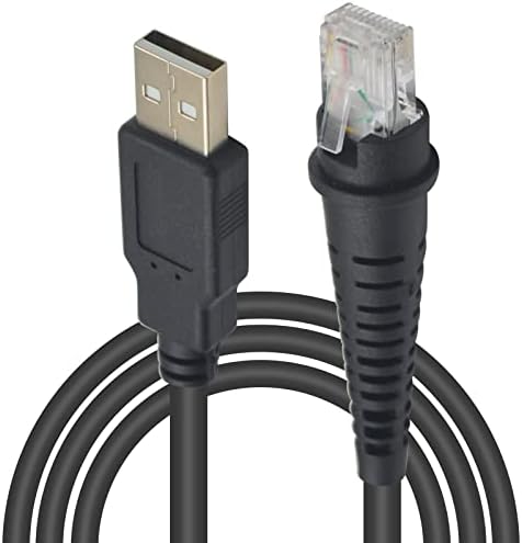 Poyiccot Barcode Scanner כבל USB כבל 2M/6.5ft, RJ45 ל- USB 2.0 סורק ברקוד כבל תואם לסורק ברקוד