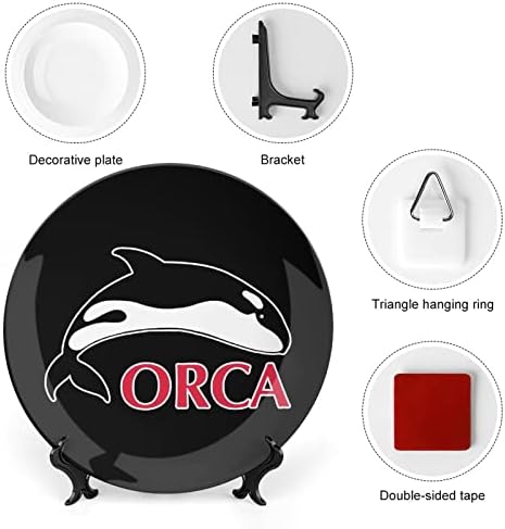 ORCA עצם קרמיקה סין צלחות דקורטיביות עם קישוטים לתלייה צלחות ארוחת ערב