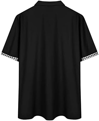 רוכסן שרוול קצר של גברים הודאוויסולפ חולצות חולצת פולו גולף מודפסות בכושר דק מזדמן