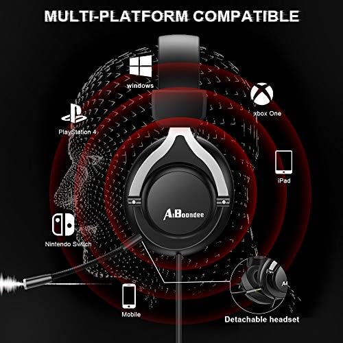 מחשב 3.5 ממ אודיו סטריאו קול 4 משחקי אוזניות עבור מאק לאטופ נינטנדו מתג משחקים, 50 ממ נהג רעש-בידוד