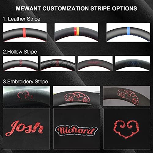 Mewant בהתאמה אישית של תפר יד שחורה עור וכיסוי גלגלים מכונית זמש עבור Mazda MX-5 2017 2018 2018
