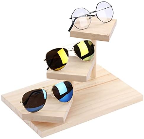 תכשיטי תיבת 3-שכבות של מוצק עץ משקפיים תצוגת מדף משקפי שמש מתלה תכשיטי מתלה אופטיקאי תצוגת