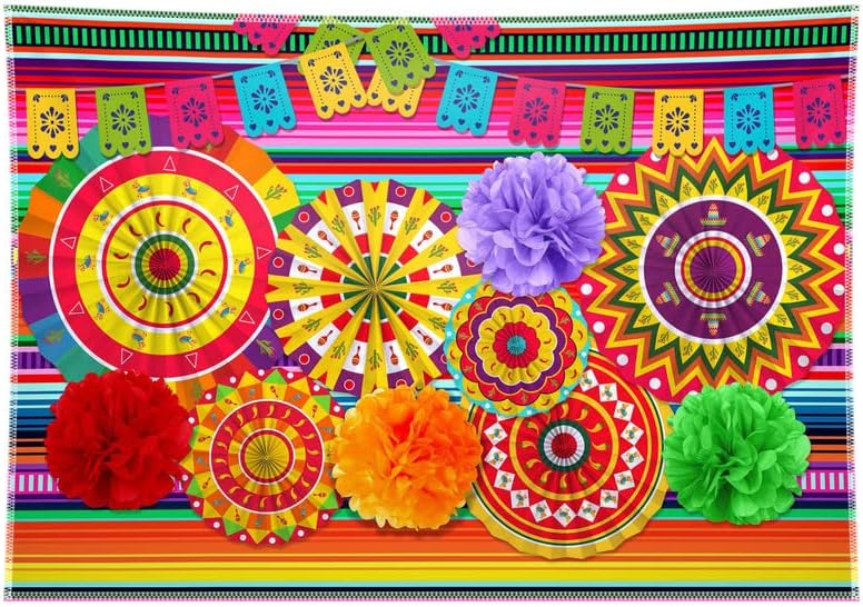 7 * 5 רגל בד מקסיקני פיאסטה נושא צילום רקע סינקו דה מאיו פסים נייר אוהדי רקע קרנבל צבעוני דגלי