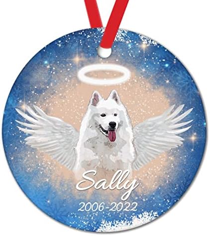 סמוי עם כנפיים כלב בשמיים קישוט לחג המולד 2022 זיכרון מותאם אישית כלב מלאך קישוטי חג המולד לילדים מצחיק שנה טובה