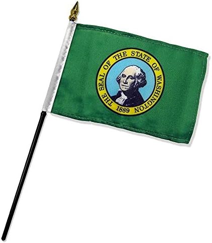 מדינת וושינגטון 4 איקס 6& 34; הרבה סיטונאי דגל מקל שולחן 6