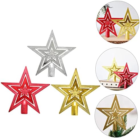 Holibanna 3PCS עץ חג המולד Top Star de para decoraciones para de חתונה Treetop Star קישוט
