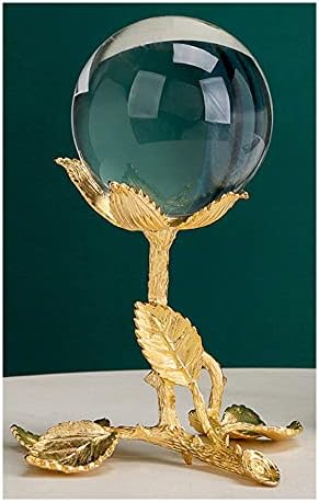 ברור קריסטל כדור עם זהב סטנד קישוטי-נורדי אור יוקרה קרפט מתכת פסלי ברזל אמנות בית משרד כוננית סלון