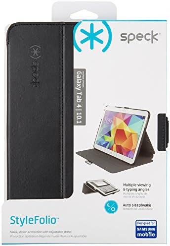 מוצרי Speck בסגנון Folio Case ו- Stand for Samsung Galaxy Tab 4 10.1, שחור/צפחה אפור