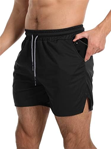 אימון לגברים של Flyfirefly מפעיל מכנסיים קצרים קלים חדר כושר נושם אתלטי 5 אינץ 'מכנסיים קצרים