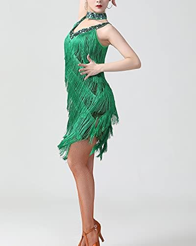 ציצית שוליים משולבת חרוזים נץ נץ משנות העשרים של שנות העשרים של גטסבי פלאפר שמלות