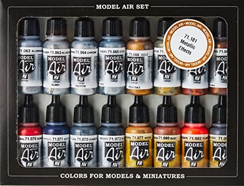 Vallejo SET SET MODEL MODEL צבע אוויר, 17 מל, 16 חבילה