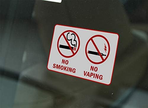 10 הגדר שלטי אזהרה ללא עישון אין מדבקת מכוניות אדירה או מדבקות נצמדות סטטיות בתוך חלון המכונית 2.5 x 4 אינץ