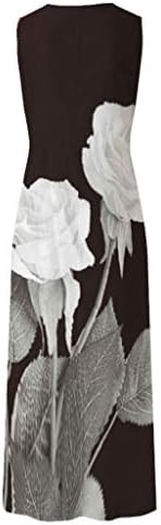 ג ' מקונסי נשים מקסי שמלות עם כיסים קאמי-שמלת מקסי-שמלת גבירותיי ראסרבק סדיר הלטר וסטידוס זורם ארוך