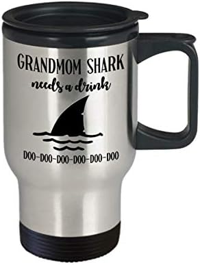 כריש סבתא זקוק לשתייה ספל נסיעות קפה מתנה לחג המולד לסבתא מתנה ליום אמהות לסבתא כוס תה איסור פרסום מתנות