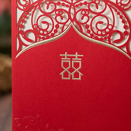 50 יחידות חתונת הזמנות כרטיסי סט לנישואי אירוסין כלה מפואר מסיבת מסורתי לייזר לחתוך הזמנות כרטיסי