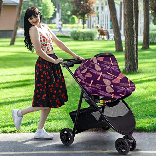 כיסויי מושב מכונית לתינוק סגול שפירית - מושב מכונית לתינוק, צעיף הנקה, חופה של מושב רב -שימושי, למתנות